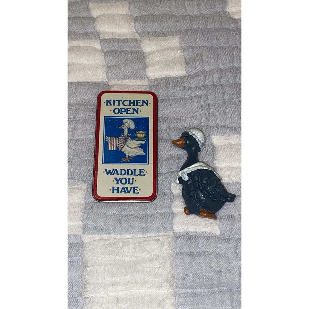 Vtg 1980s Goose Fridge Magnets "Waddle You Have" And Blue Goose Cottagecore